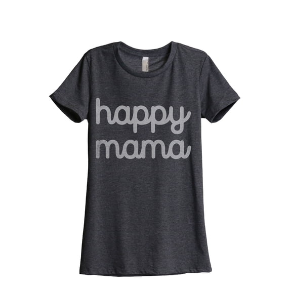 Happy Mama Women's Fashion Relaxed T-Shirt Tee Charcoal Grey Large