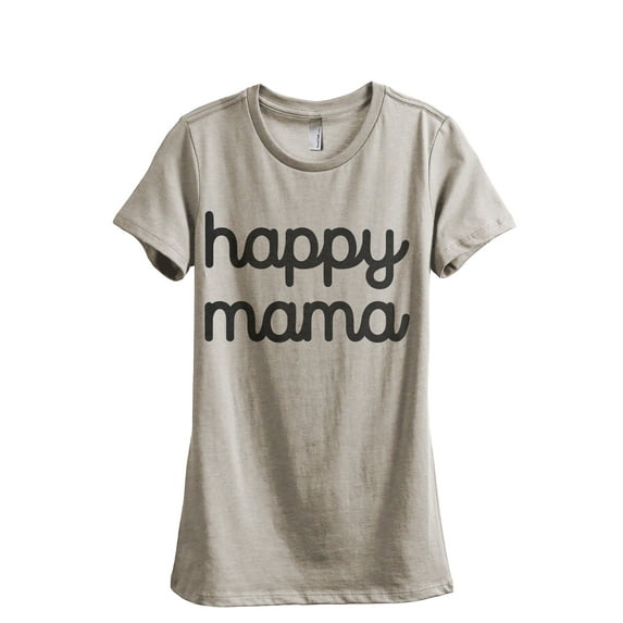 Happy Mama Women's Fashion Relaxed T-Shirt Tee Heather Tan X-Large