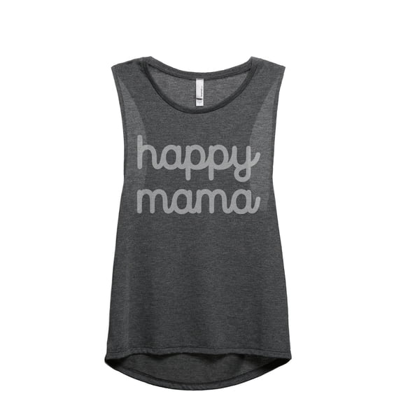 Happy Mama Women's Fashion Sleeveless Muscle Workout Yoga Tank Top Charcoal Grey X-Large