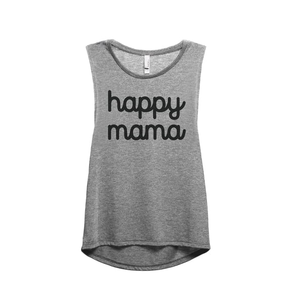 Happy Mama Women's Fashion Sleeveless Muscle Workout Yoga Tank Top Heather Grey Grey Small