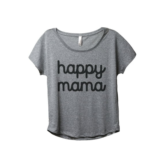 Happy Mama Women's Fashion Slouchy Dolman T-Shirt Tee Heather Grey X-Large