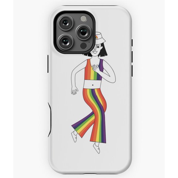 Happy Man Celebrate Pride Parade Rainbow Phone Case for iPhone 16 15 14 13 12 11 Pro Max