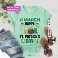 thumbnail image 1 of Happy March 17 Shirt, Happy St Paddy's Day, St Patricks Day Tshirt, Lucky Shamrock Irish Tee, Shirt Men, Womens Mens Patrick's T-shirt Sweatshirt All Size S-5XL, 1 of 5