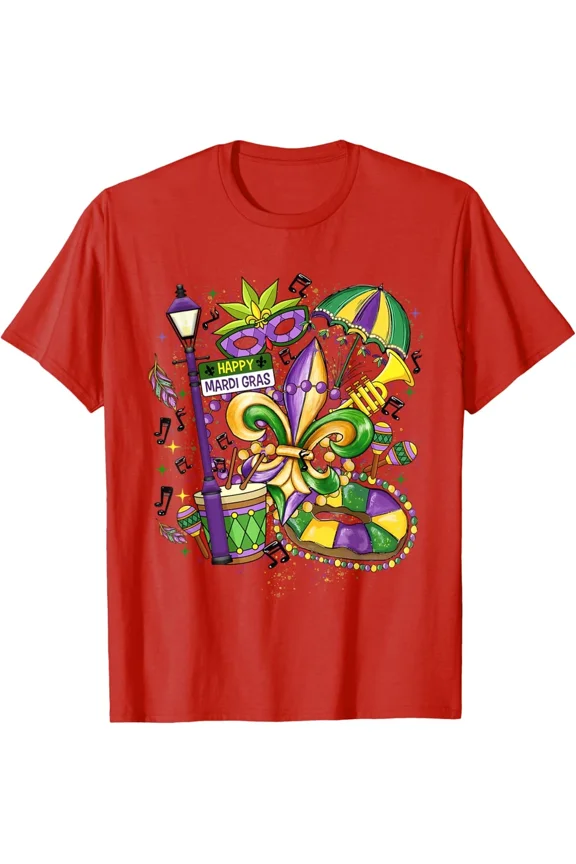 Happy Mardi Gras Carnival Fat Tuesday Fleur Happy Unisex T-Shirt