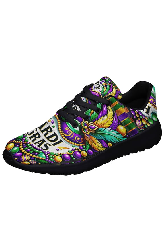 Happy Mardi Gras Shoes Sneakers for Women Men Black Size 11.5