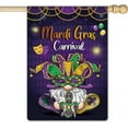 thumbnail image 1 of Happy Mardi Gras Welcome Garden Flag 28 x 40 Inch Double Sided Spring Gnome House Flag New Orleans Carnival Celebration for Home Party Porch Yard Outdoor Decor, 1 of 6
