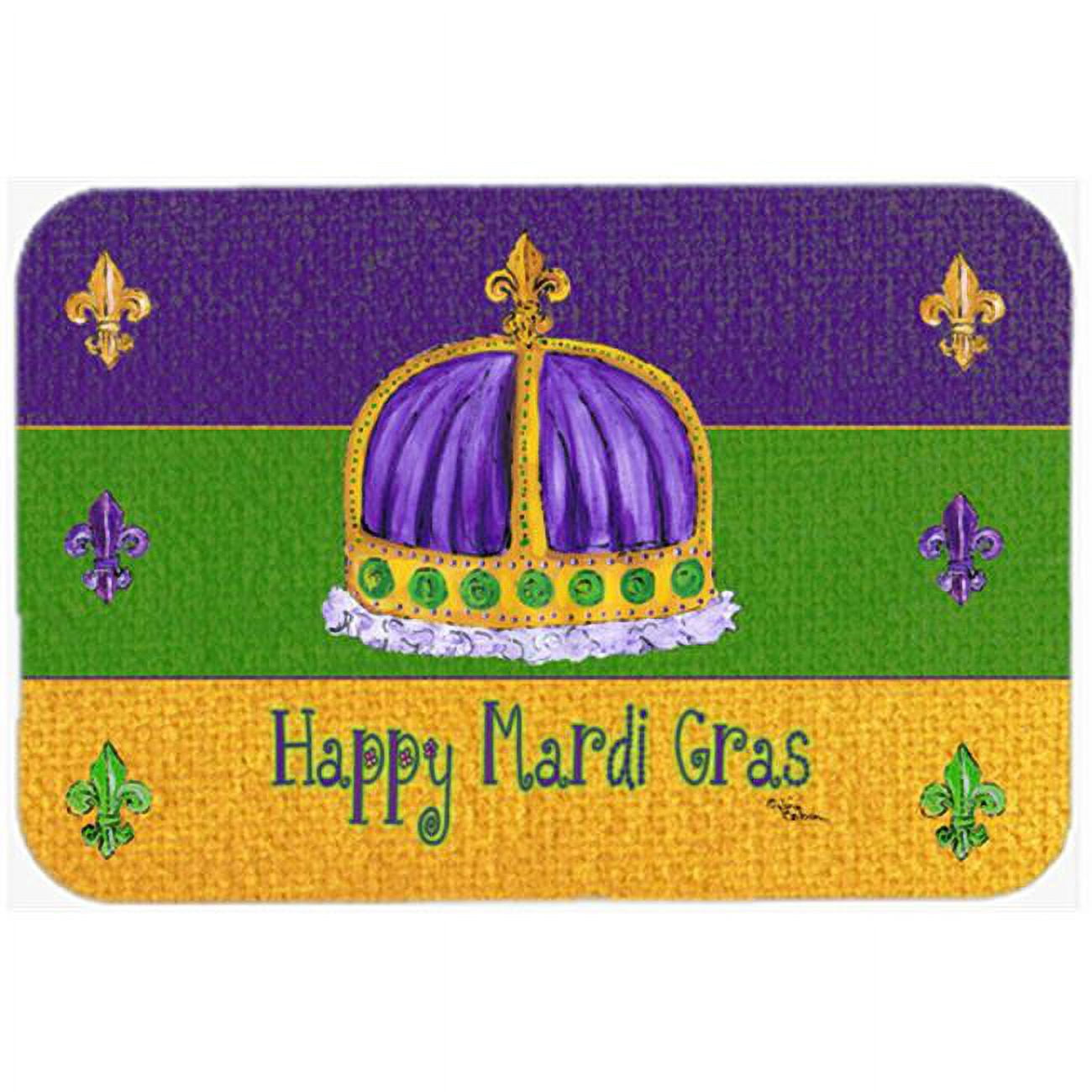 Happy Mardi Gras Rectangular Tempered Glass Cutting Board