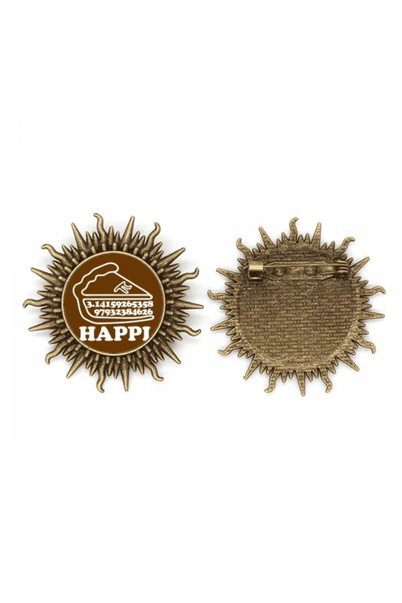 Happy Mathematics Calculates Pi Metall Sonne Brosche Haken Pin