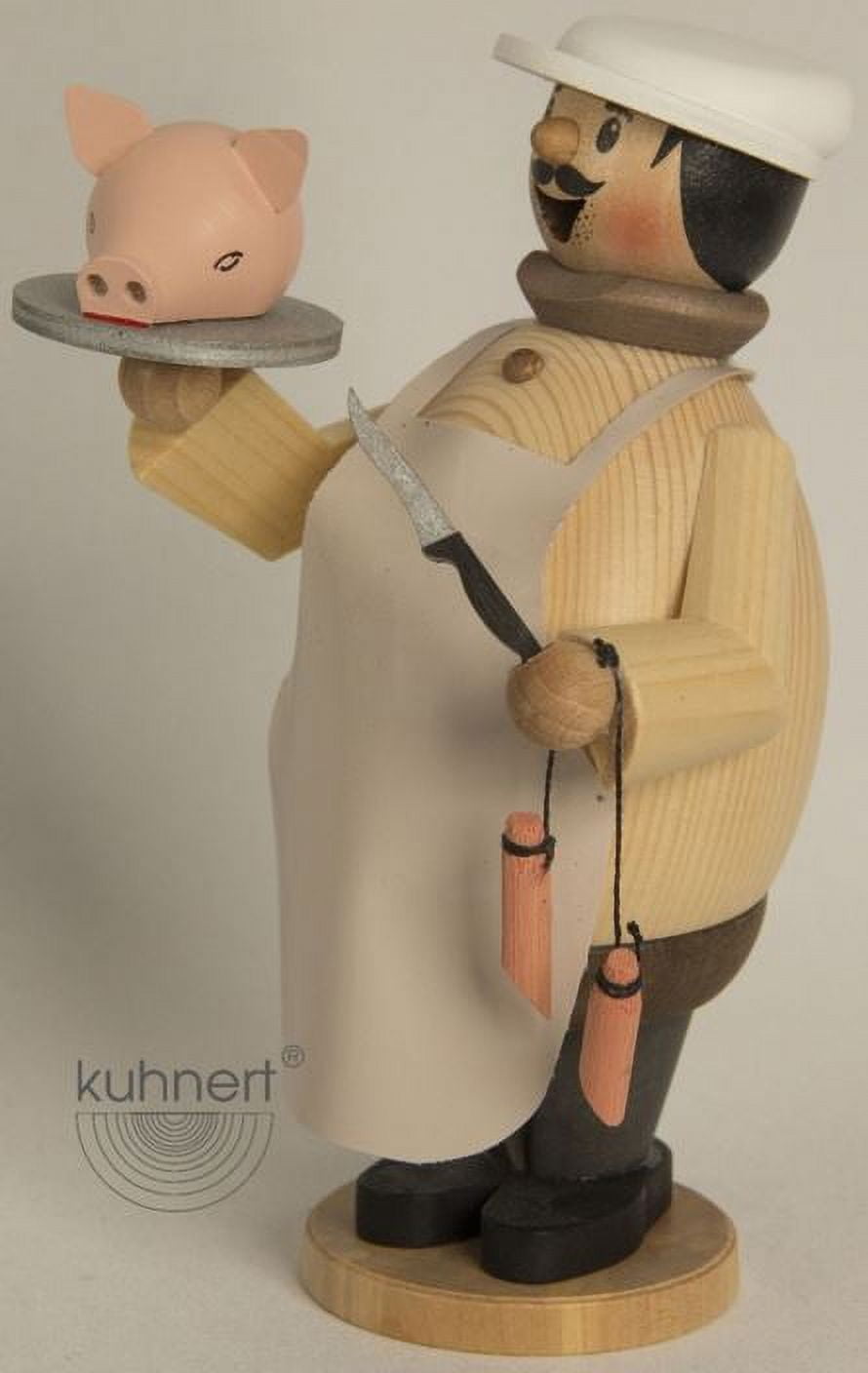 Happy Max the Butcher German Wooden Christmas Incense Smoker Meat Cutter Germany