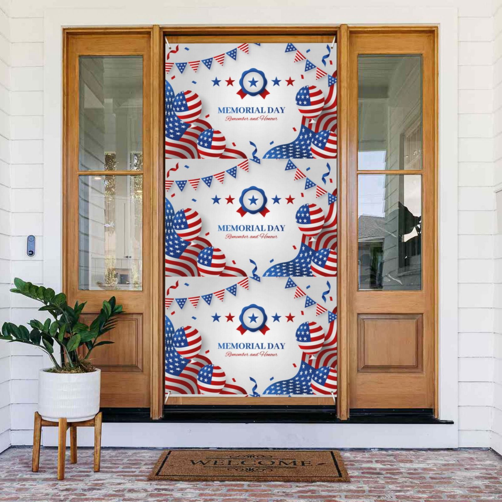 Happy Memorial Day Always Remember Our Heroes Door Cover Decoration