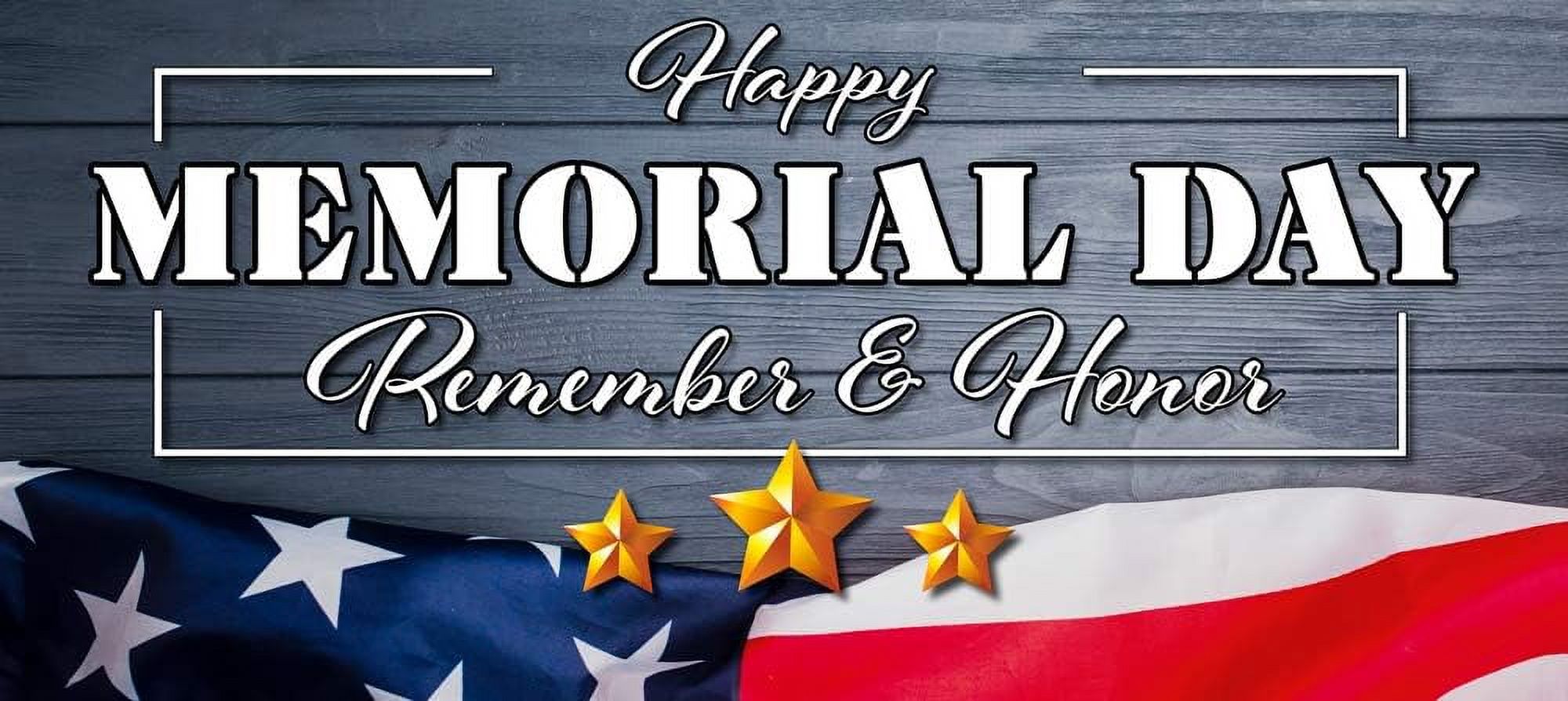 Happy Memorial Day, Remember & Honor 21" x 47" Garage Banner for Steel Garage Doors (Made in The