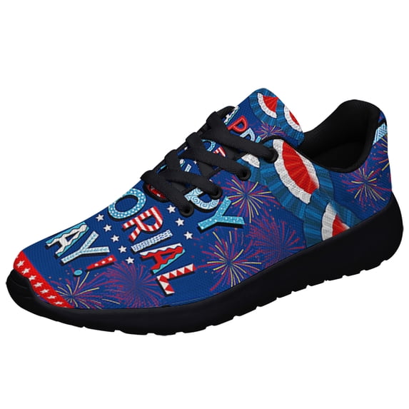 Happy Memorial Day Shoes Sneakers for Women Men Black Size 10.5
