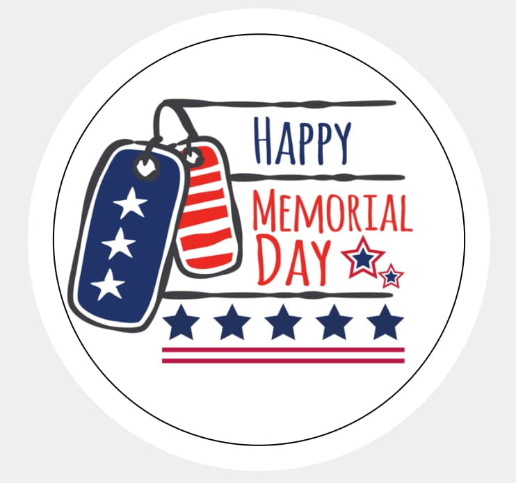 Happy Memorial Day Stickers Memorial Day Stickers 2 Round Sticker ...