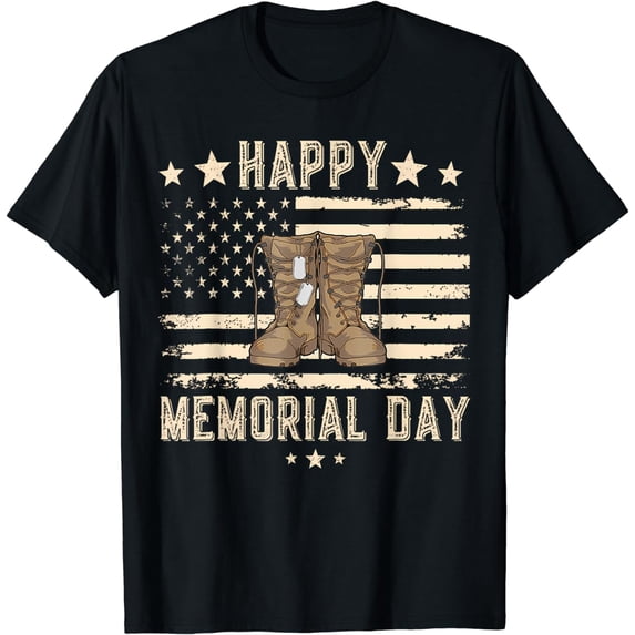 Happy Memorial Day Usa Flag American Patriotic Armed Forces T-Shirt