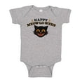 thumbnail image 1 of Happy Meow-Lo-Ween Baby Onesie Infant One Piece Bodysuit 18 Months Heather Grey, 1 of 4