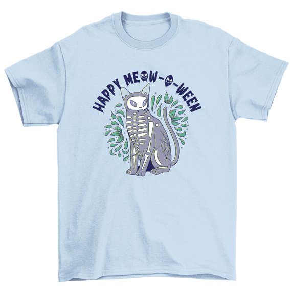 Happy Meow-O-Ween Halloween Cat T-Shirt Men Women
