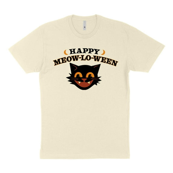 Happy Meow-lo-ween Shirt Unisex Large Natural
