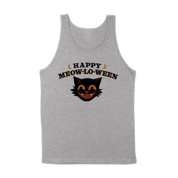 Happy Meow-lo-ween Tank Top Unisex X-Large Grey