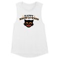 thumbnail image 1 of Happy Meow-lo-ween Women's Muscle Tank Large White, 1 of 5