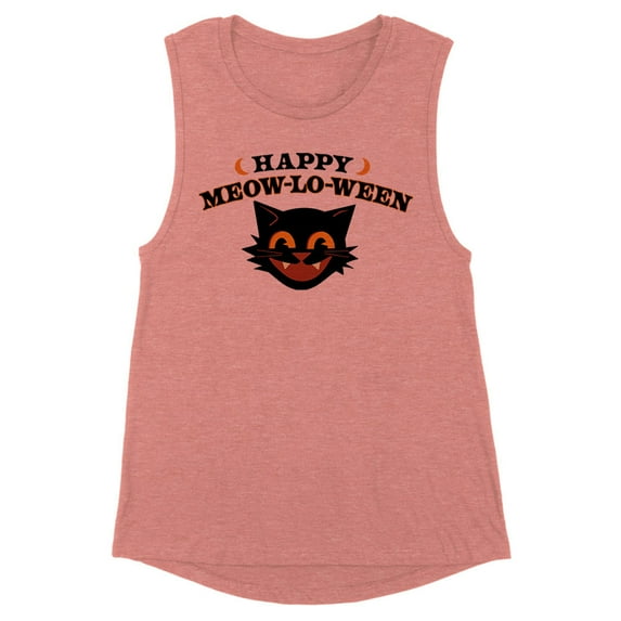 Happy Meow-lo-ween Women's Muscle Tank X-Small Desert Pink