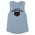 thumbnail image 1 of Happy Meow-lo-ween Women's Muscle Tank X-Small Stonewash Denim, 1 of 5