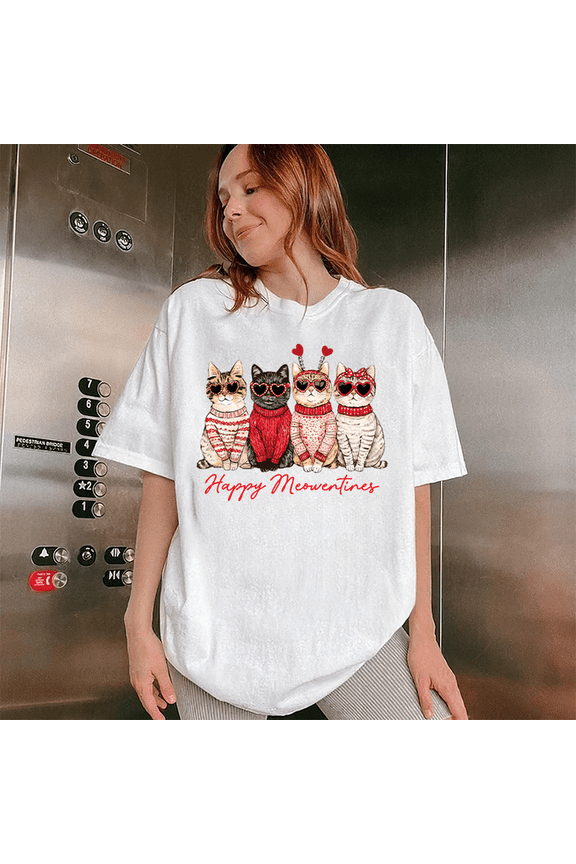 Happy Meowentine’s Cat Lover Valentine T-Shirt
