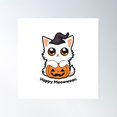 thumbnail image 1 of Happy Meowween Poster Wall Art, Modern Wall Decor For Living Room Bedroom, 30x30 UNFRAMED, 1 of 3