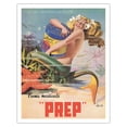 thumbnail image 1 of Happy Mermaid - PREP Medicated Skin Cream ca. 1955 - Vintage Advertising Poster by Erasmo Ferrante c.1950s - Fine Art Matte Paper Print (Unframed) 11x14in, 1 of 4