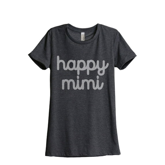 Happy Mimi Women's Fashion Relaxed T-Shirt Tee Charcoal Grey X-Large