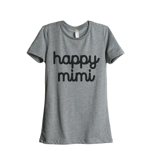 Happy Mimi Women's Fashion Relaxed T-Shirt Tee Heather Grey Large