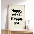 thumbnail image 1 of Happy Mind Happy Life Trendy Retro Motivational Inspirational Healthy Living Art, Stretched Canvas 8x10in, 1 of 4