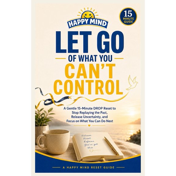 Happy Mind Reset Guides Let Go of What You Can't Control: A Gentle 15-Minute DROP Reset to Stop Replaying the Past, Release Uncertainty, and Foc, (Paperback)