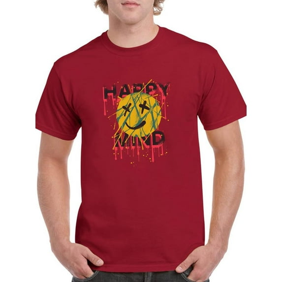 Happy Mind Splashed Ink T-Shirt Men -Image by Shutterstock, Male XX-Large