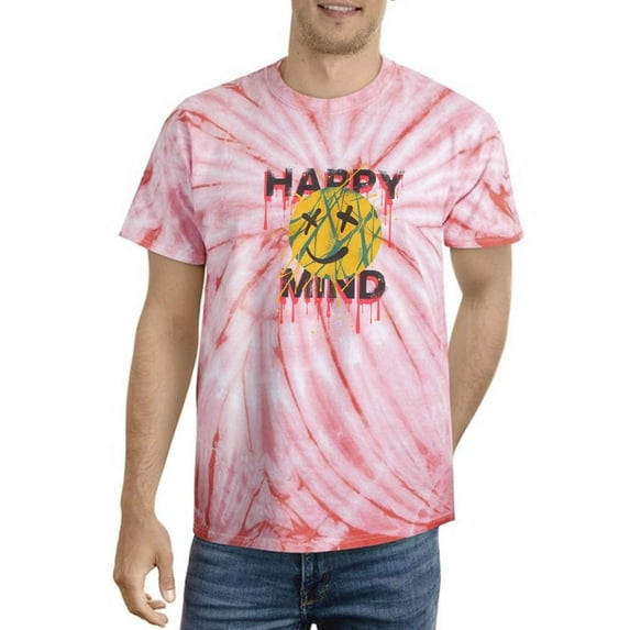 Happy Mind Splashed Ink Tie Dye Cyclone Men -Image by Shutterstock, Male Medium