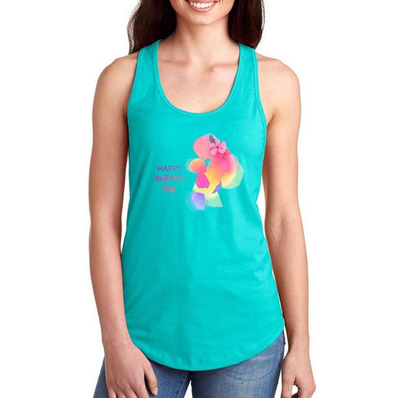 Happy Mom Child Watercolor Racerback Tank Women -Image by Shutterstock, Female XX-Large