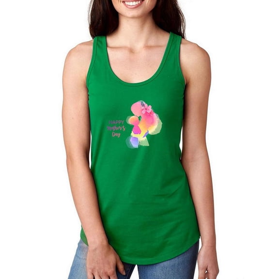 Happy Mom Child Watercolor Racerback Tank Women -Image by Shutterstock, Female x-Large