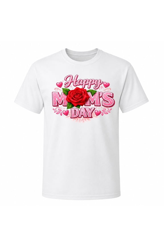 Happy Mom's Day Floral Rose Graphic T-Shirt, Unisex Classic Fit Crew Neck Tee