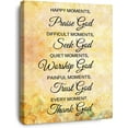thumbnail image 1 of Happy Moments Praise God Wall Art,Christian Canvas Wall Decor,Religious Bible Verse Wall Art,Scripture Wall Decor for Christian Home Office Church, 1 of 6