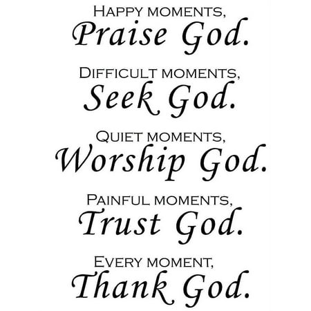 Happy Moments Wall Art Sayings Sticker Decor Decal Prayer Church Decorative Removable Waterproof Quote Letters Wall Sticker Decals TV Background Paper Mural Wallpaper Home Room Decor