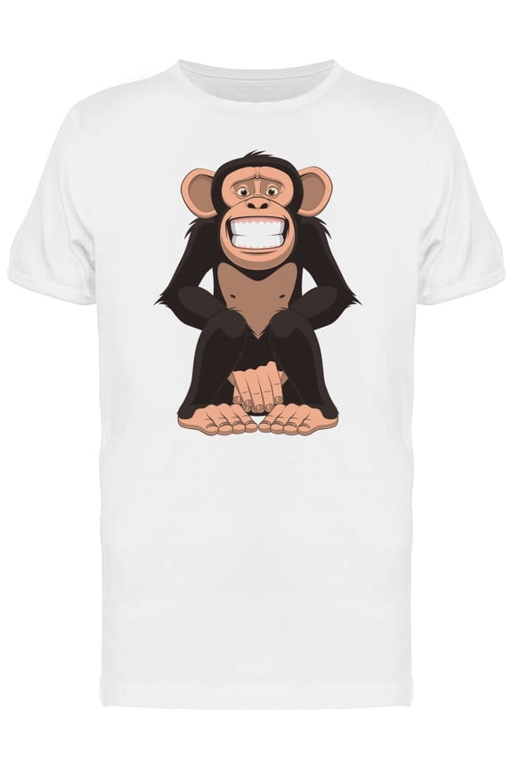 Happy Monkey Cool Cartoon T-Shirt Men -Image by Shutterstock, Male Large