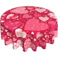 thumbnail image 1 of Happy Mother Day Tablecloth Round 60 Inch Ruitic Pink Red Love Heart Table Cloth Waterproof Fabric Farmhouse Mother Day Tablecloths Decorative for Holiday Home Party Wedding Picnic, 1 of 6
