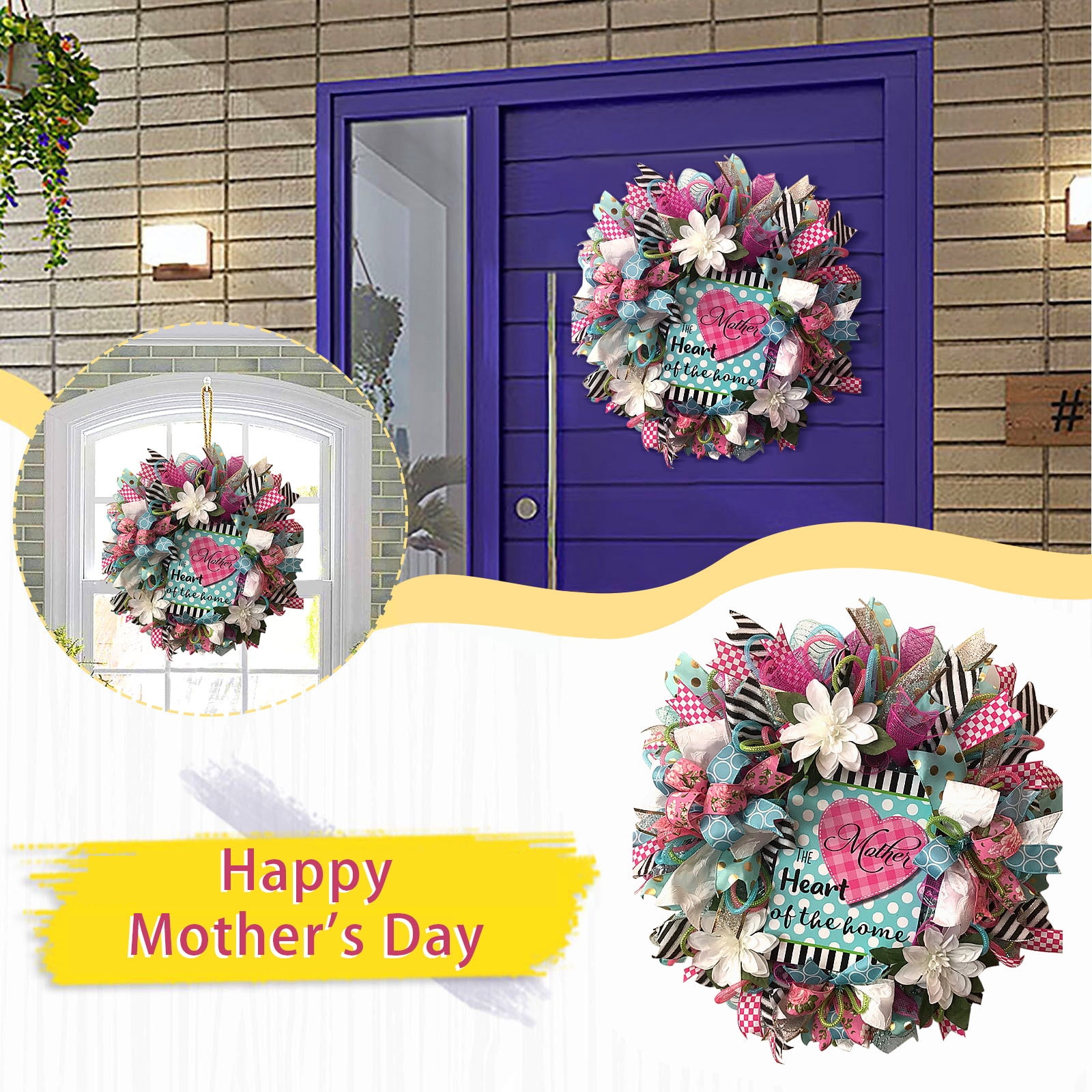 Happy Mother'S Day Surpdew Mother'S Day Wishes Wreath Bunny Shape Cute ...