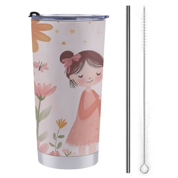 Happy Mother's Day 20oz Insulated Tumbler Stainless Steel Coffee Cups W/Lid & Straw Double Wall Insulated Tumbler Mugs with Lid And Straw