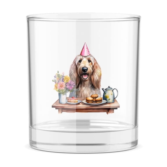Happy Mother's Day Afghan Hound with Sweets and Flowers at a Picnic 11oz Whiskey Glass Mug Dog Lover Whiskey Cocktail Glasses Cup - 13005