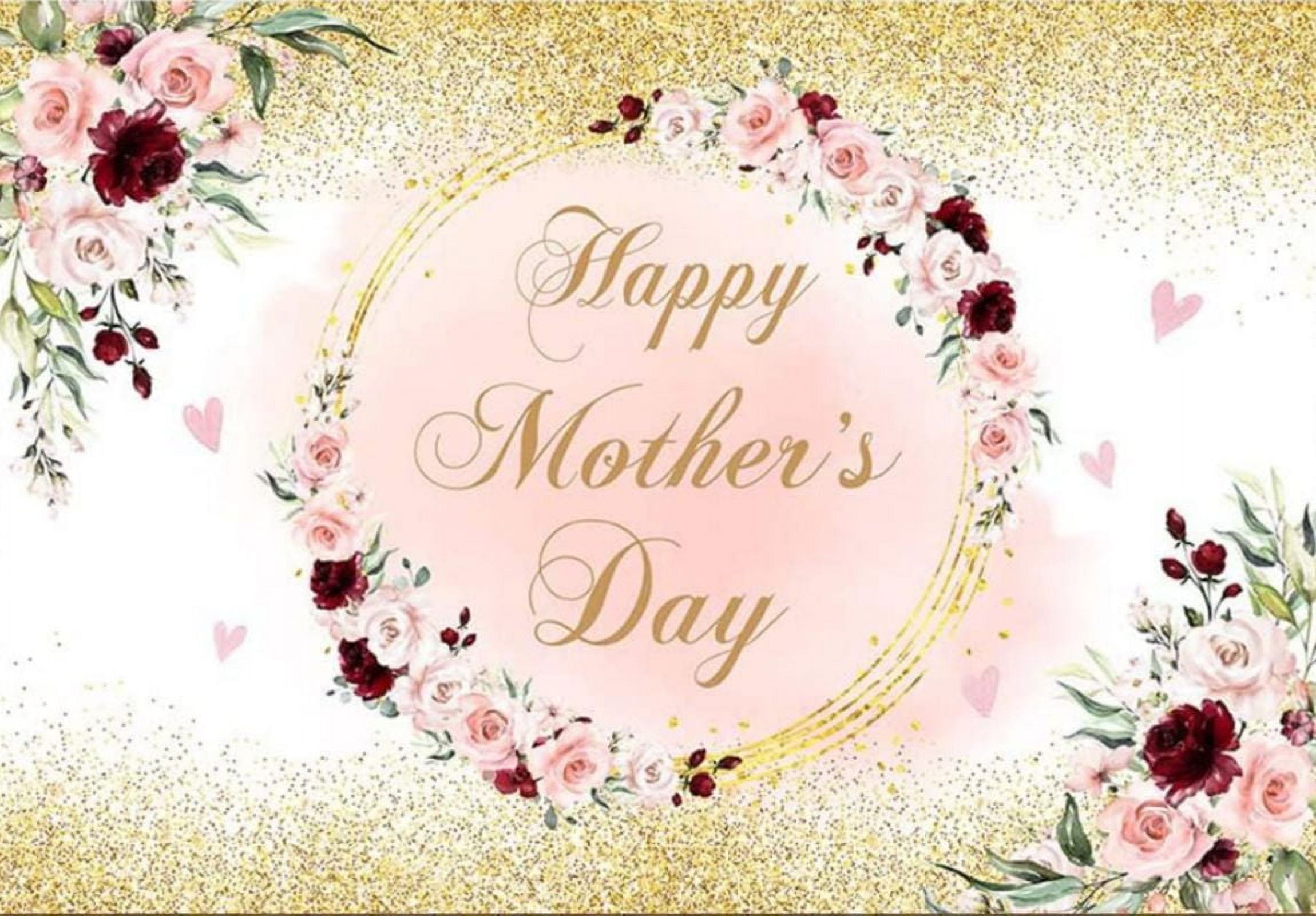 Happy Mother's Day Backdrop Background Banner ration Pink Flowers ...