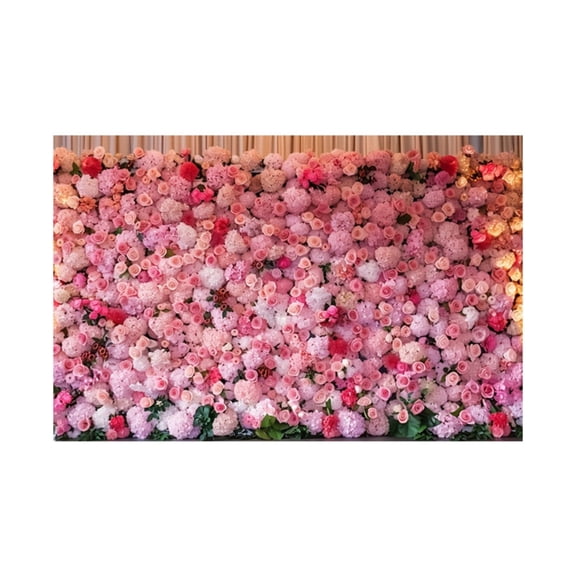 Happy Mother's Day Backdrop, Pink Floral Background for Mother's Day Party Decorations, Mom's Birthday Celebration Photo Prop for Family Gathering Home Wall Decor, F