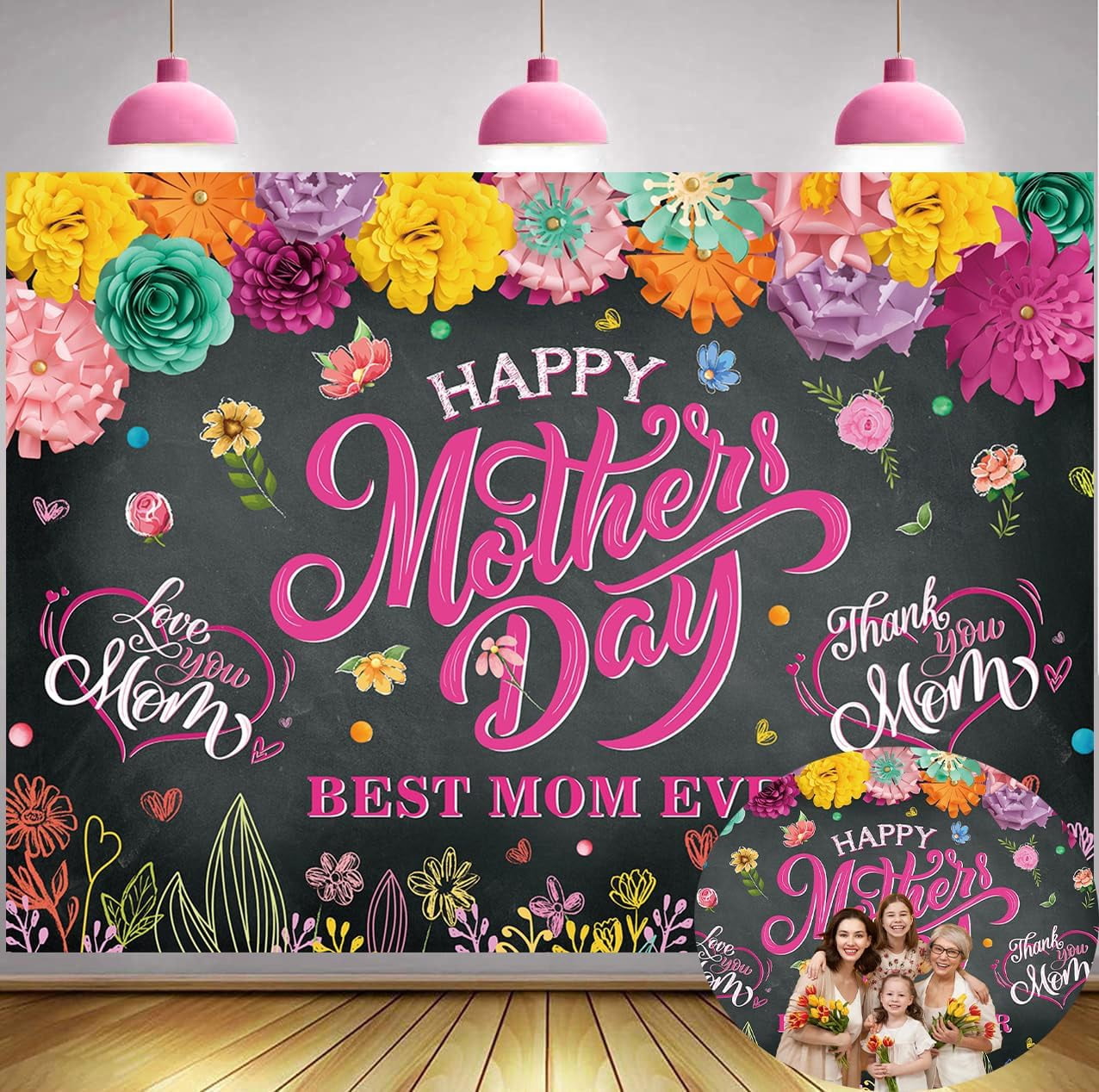 Happy Birthday Mom Banner Happy Mother's Day Banner Glitter Mother's Day Decoration... Happy Birthday Mommy