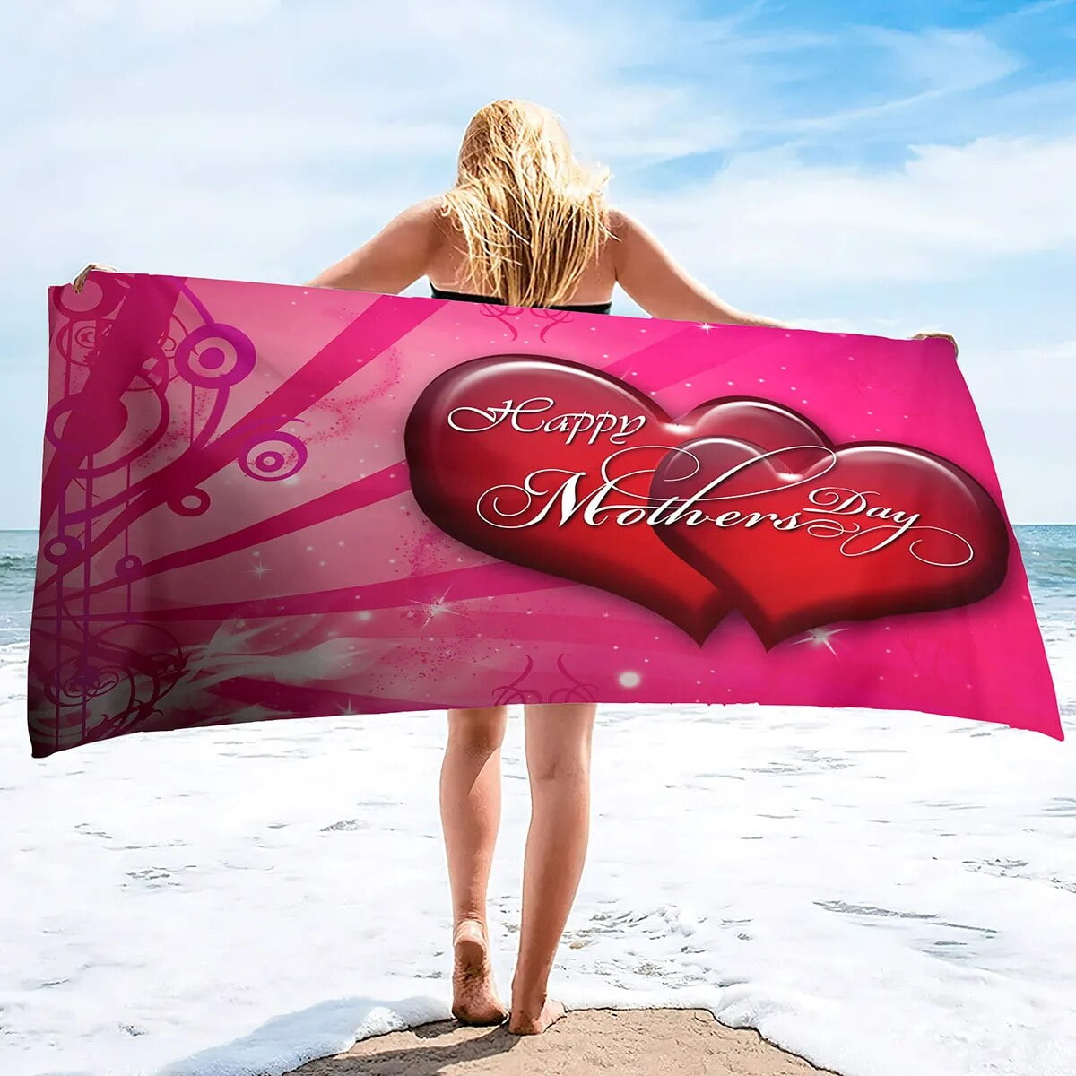 Happy Mother's Day Beach Towel Quick Dry Sand Free Lightweight Large ...
