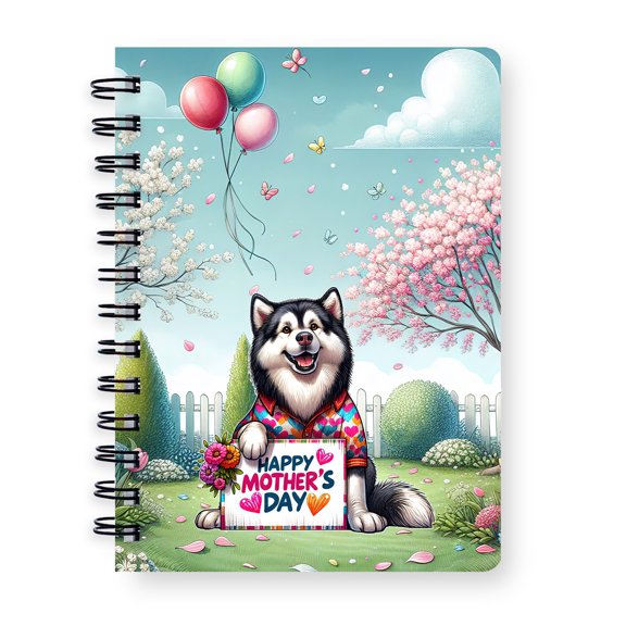 Happy Mother's Day Best Alaskan Malamute Mom Ever Spiral Bound Journal Alaska Mal Dog Lovers Gifts 5x7in Spiral Notebook - 03002