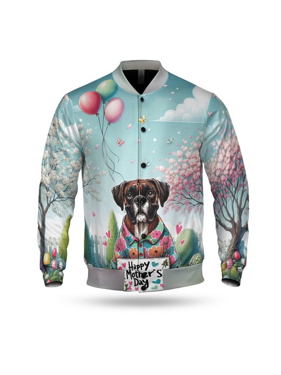 Happy Mother's Day Best Boxer Mom Ever All Over Print 3D Baseball Jacket Boxers Dog Lover Gifts Idea Bomber Jacket Softball - 03002